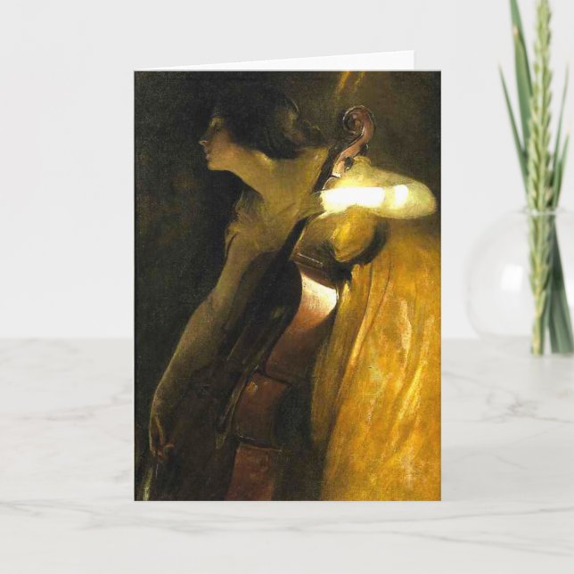 Woman Playing Cello Card (Front)