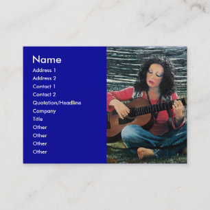 Woman Playing Music With Acoustic Guitar Business Card