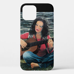 Woman Playing Music With Acoustic Guitar iPhone 12 Case