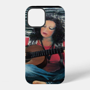 Woman Playing Music With Acoustic Guitar iPhone 12 Case