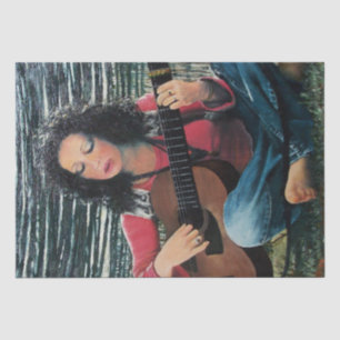 Woman Playing Music With Acoustic Guitar Tissue P Paper
