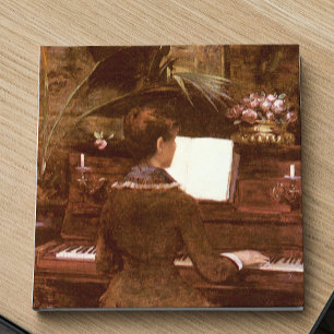 Woman Playing Piano Gift Box Tile