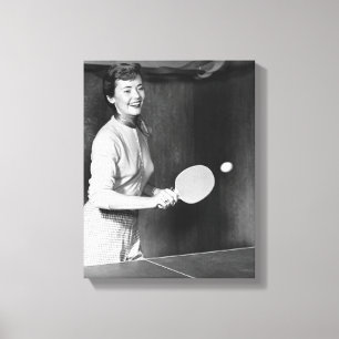 Woman Playing Table Tennis Canvas Print