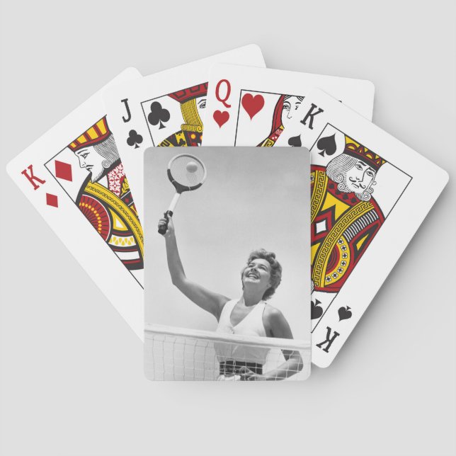 Woman Playing Tennis 2 Cards (Back)