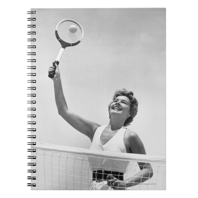 Woman Playing Tennis 2 Spiral Notebook (Front)