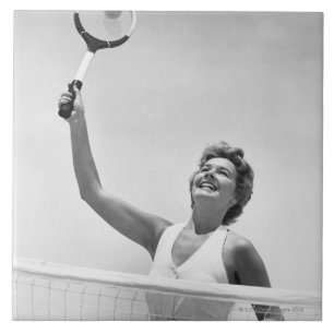 Woman Playing Tennis 2 Tile