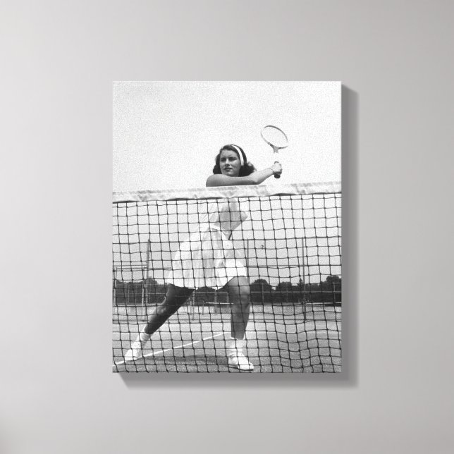 Woman Playing Tennis Canvas Print (Front)