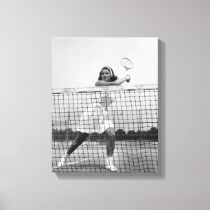 Woman Playing Tennis Canvas Print