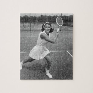 Woman playing tennis jigsaw puzzle