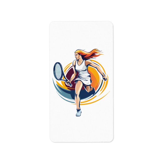 woman playing tennis label (Front)