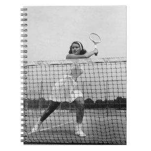 Woman Playing Tennis Notebook