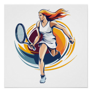 woman playing tennis poster