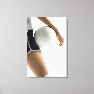 woman playing volleyball canvas print