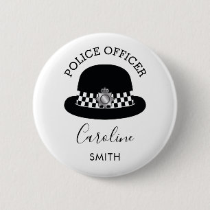 Woman Police Officer   Personalized 6 Cm Round Badge