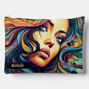 Woman Pop Art Large Accessory Pouch