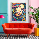 Woman Pop Art Poster<br><div class="desc">This is a fun poster in a pop art style of a woman's face in vibrant colours to decorate your room,  living room,  office with.</div>