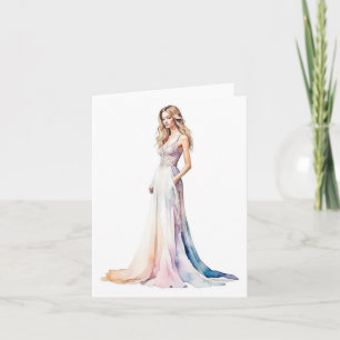 Woman Portrait E Folded Greeting Card