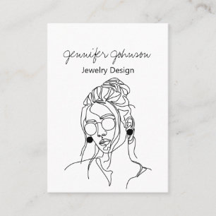 Woman Portrait Earring Holder Display Card