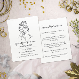 Woman Portrait Jewellery Care Cards Business Card