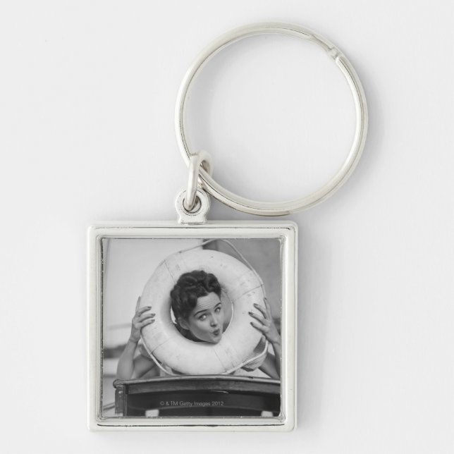 Woman Posing 3 Key Ring (Front)