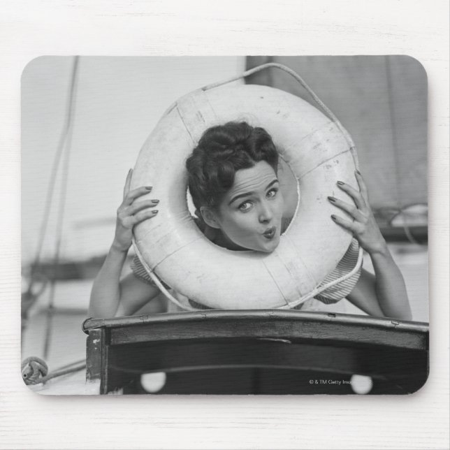 Woman Posing 3 Mouse Pad (Front)