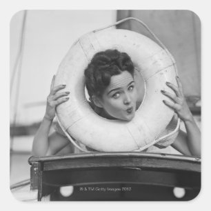 Woman Posing 3 Square Sticker