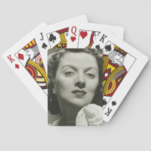 Woman Posing in Studio 2 Playing Cards