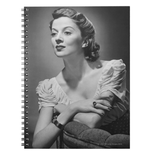 Woman Posing in Studio Spiral Notebook (Front)