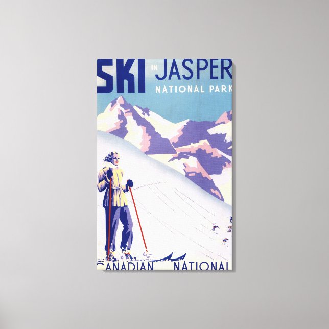 Woman Posing Open Slopes Poster Canvas Print (Front)