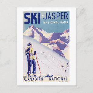 Woman Posing Open Slopes Poster Postcard