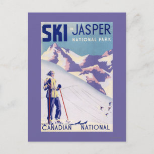Woman Posing Open Slopes Poster Postcard