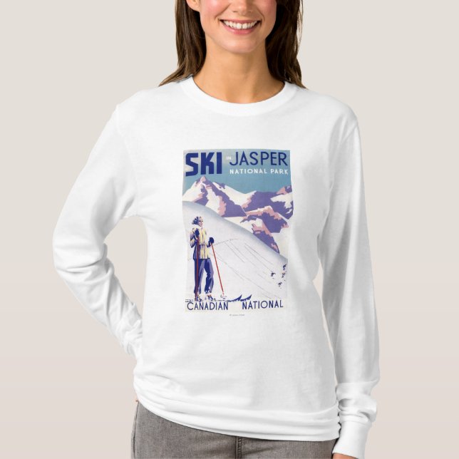 Woman Posing Open Slopes Poster T-Shirt (Front)