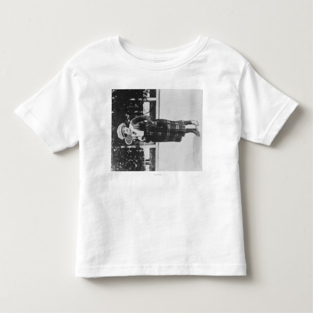 Woman Posting in Tennis Outfit Photograph Toddler T-Shirt (Front)