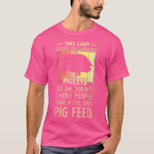 Woman Pot Bellied Pig Design - Woman Pig Farmer  T-Shirt