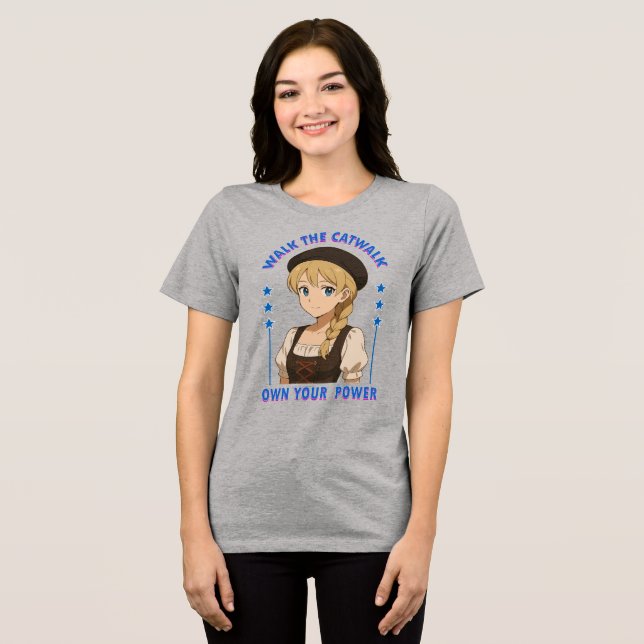 woman power Tri-Blend shirt (Front Full)