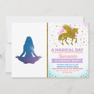 Woman practicing yoga - Choose background colour Invitation
