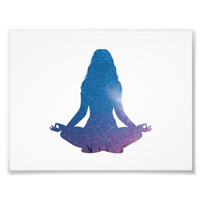 Woman practicing yoga - Choose background colour Photo Print (Front)