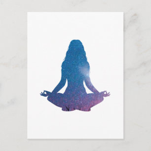Woman practicing yoga - Choose background colour Postcard