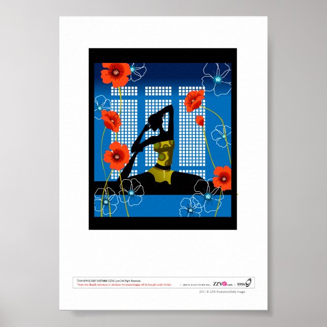 Woman practicing yoga poster (Front)