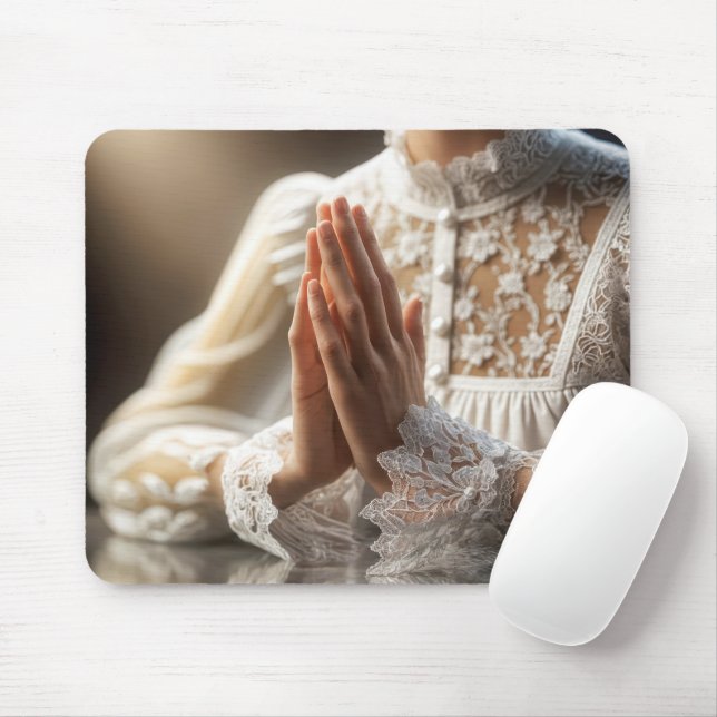 Woman Praying Mouse Pad (With Mouse)