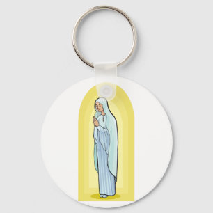 Woman Praying Religious Keychain
