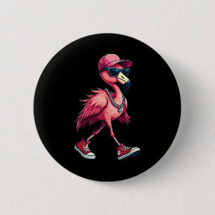Woman President Kamala Harris Pink Flamingo Retro 6 Cm Round Badge