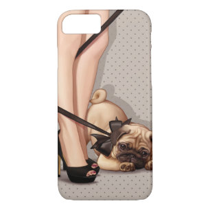 Woman & Pug Puppy Case-Mate iPhone Case