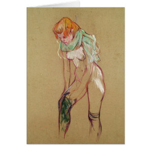 Woman Pulling Up her Stocking, 1894 (oil on card)