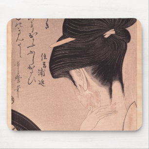 Woman Putting on Make-up Mouse Pad