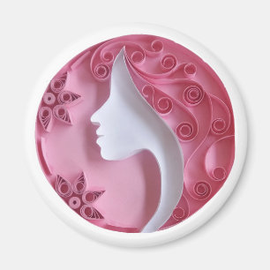 woman quilling magnet