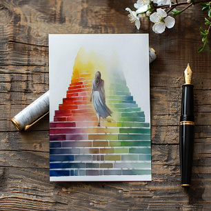 Woman Rainbow Stairs Coming Out Invitation