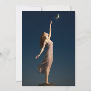 Woman Reaching For The Moon Card