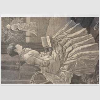 Woman Reading, 1880's Tissue Paper