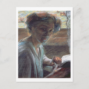 Woman Reading, 1909 (oil on canvas) Postcard